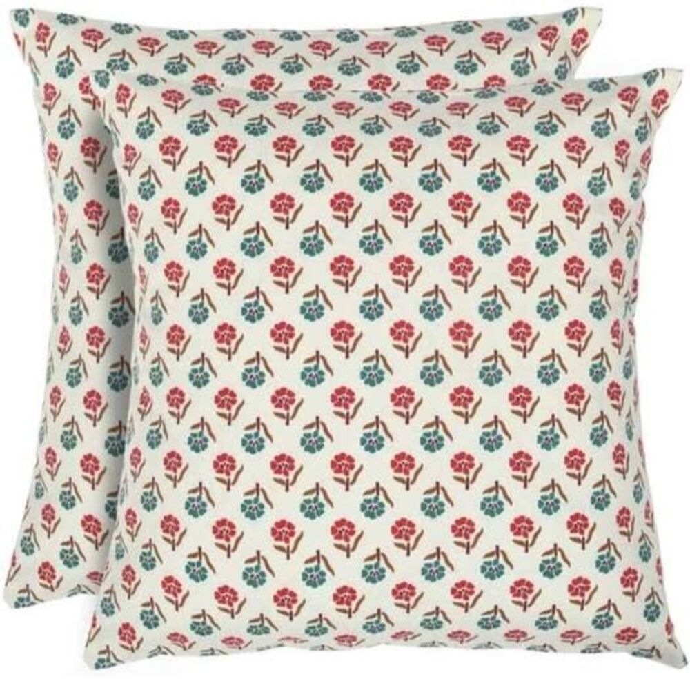 CPC 100% Cotton 20"x20" Throw Pillow Covers Cherry Cobbler pattern, set of 2 NEW